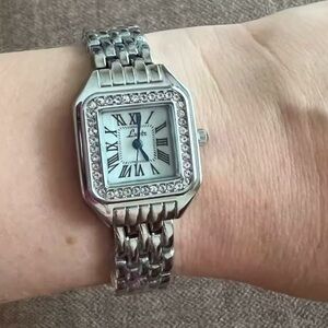 Panthere Classic Crystal Stainless Steel Watch with Diamond Accents